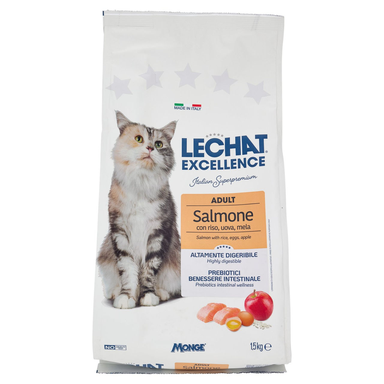 Le Chat Excellence Adult Salmone con riso, uova, mela 1,5 kg