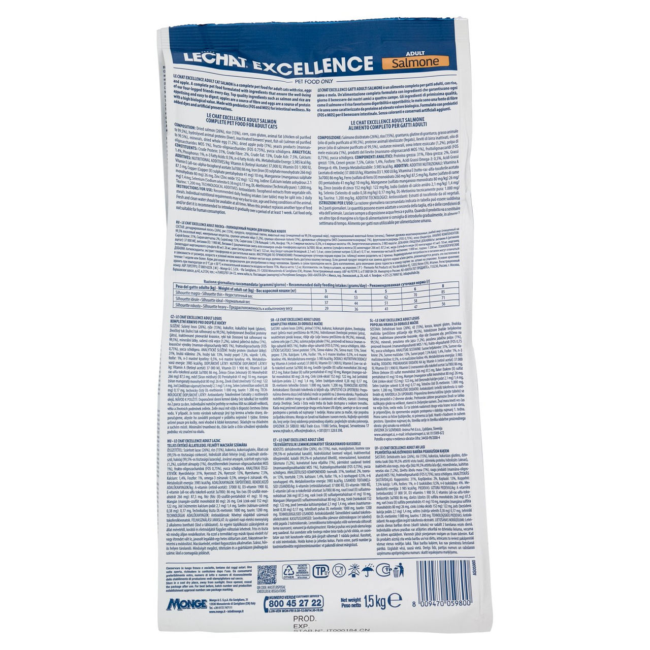 Le Chat Excellence Adult Salmone con riso, uova, mela 1,5 kg
