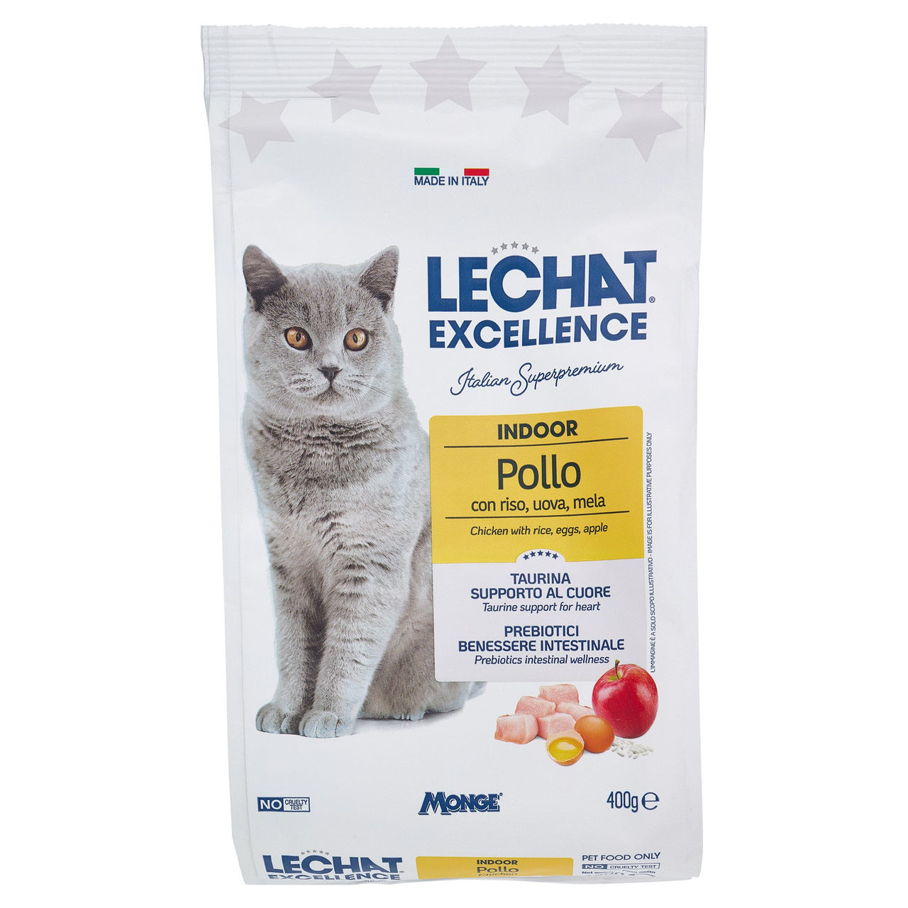 Le Chat Excellence Indoor Pollo con riso, uova, mela 400 g