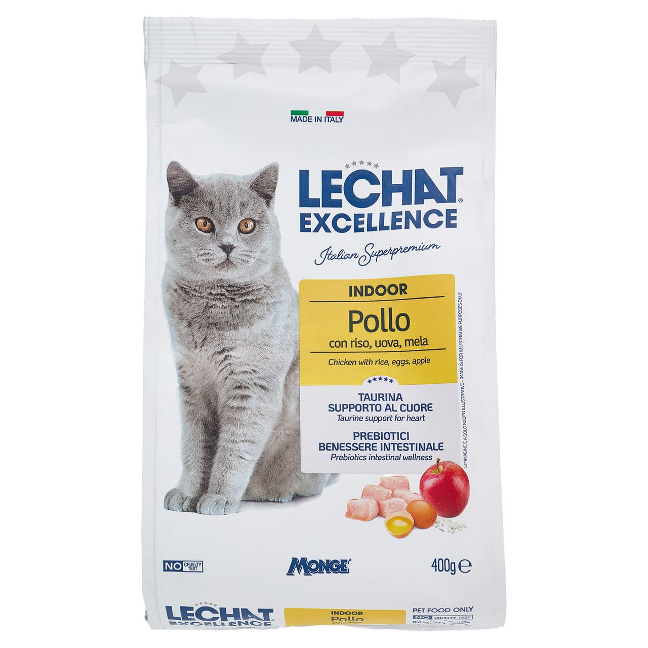 Le Chat Excellence Indoor Pollo con riso, uova, mela 400 g