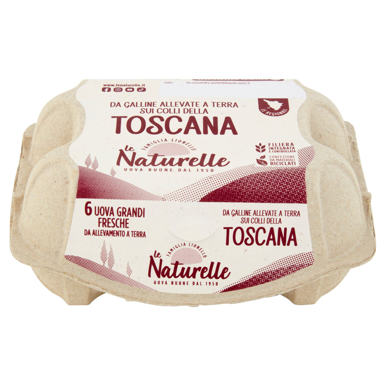 le Naturelle Le Regionali Toscana 6 Uova Grandi Fresche da Allevamento a Terra