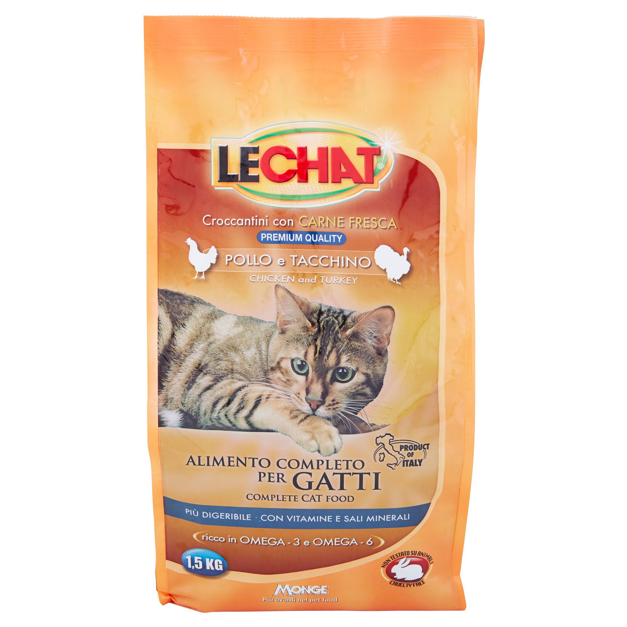 LeChat Croccantini con Carne Fresca Pollo e Tacchino 1,5 kg