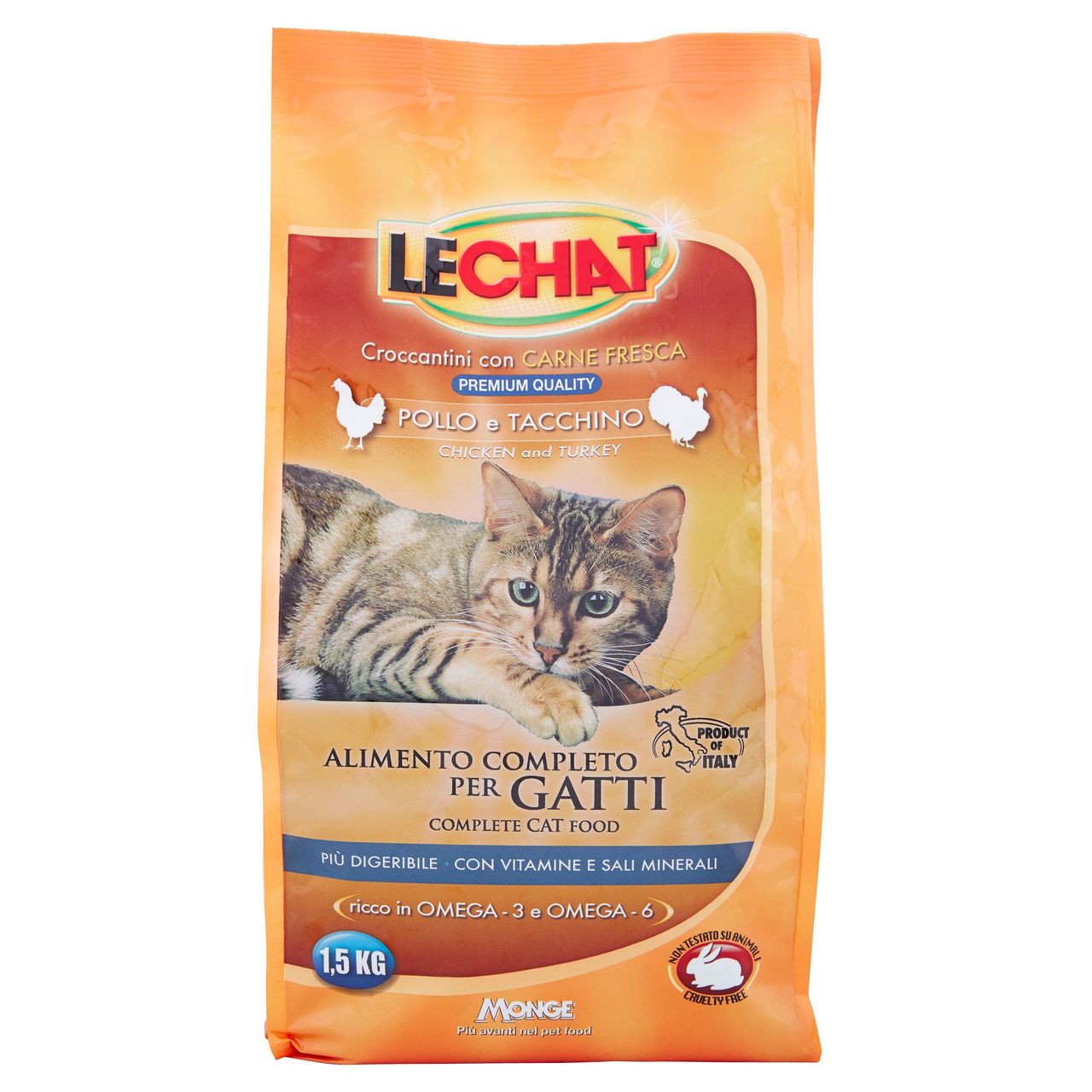 LeChat Croccantini con Carne Fresca Pollo e Tacchino 1,5 kg