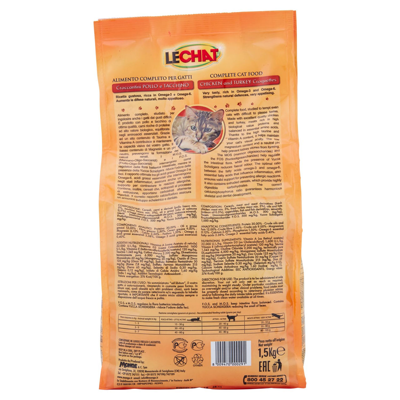 LeChat Croccantini con Carne Fresca Pollo e Tacchino 1,5 kg