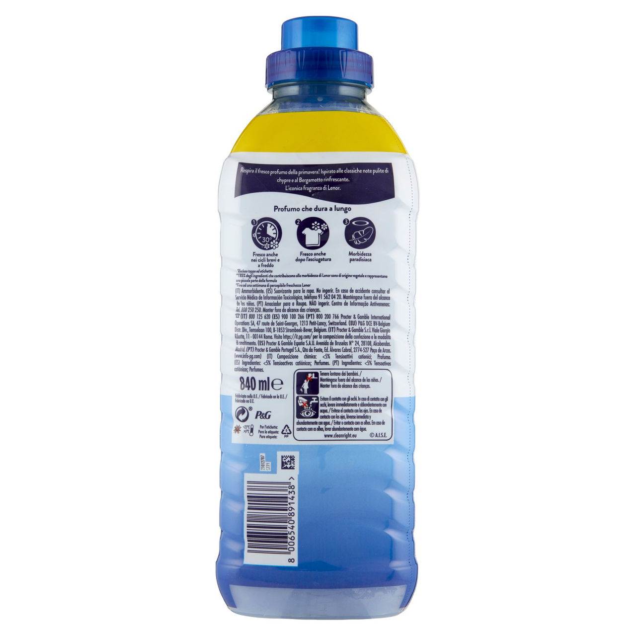 Lenor Ammorbidente Lavatrice Concentrato, Risveglio Primaverile, 40 Lavaggi 840 ml