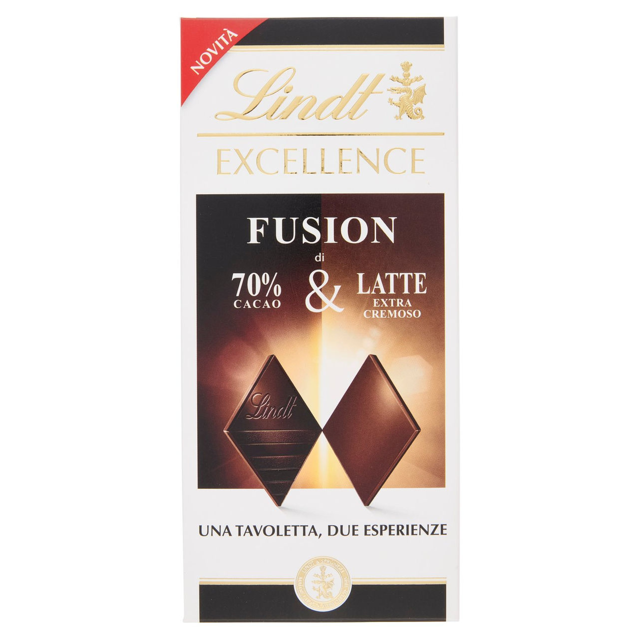 Lindt Excellence Fusion Tavoletta 2 strati cioccolato fondente 70% e latte 100 g
