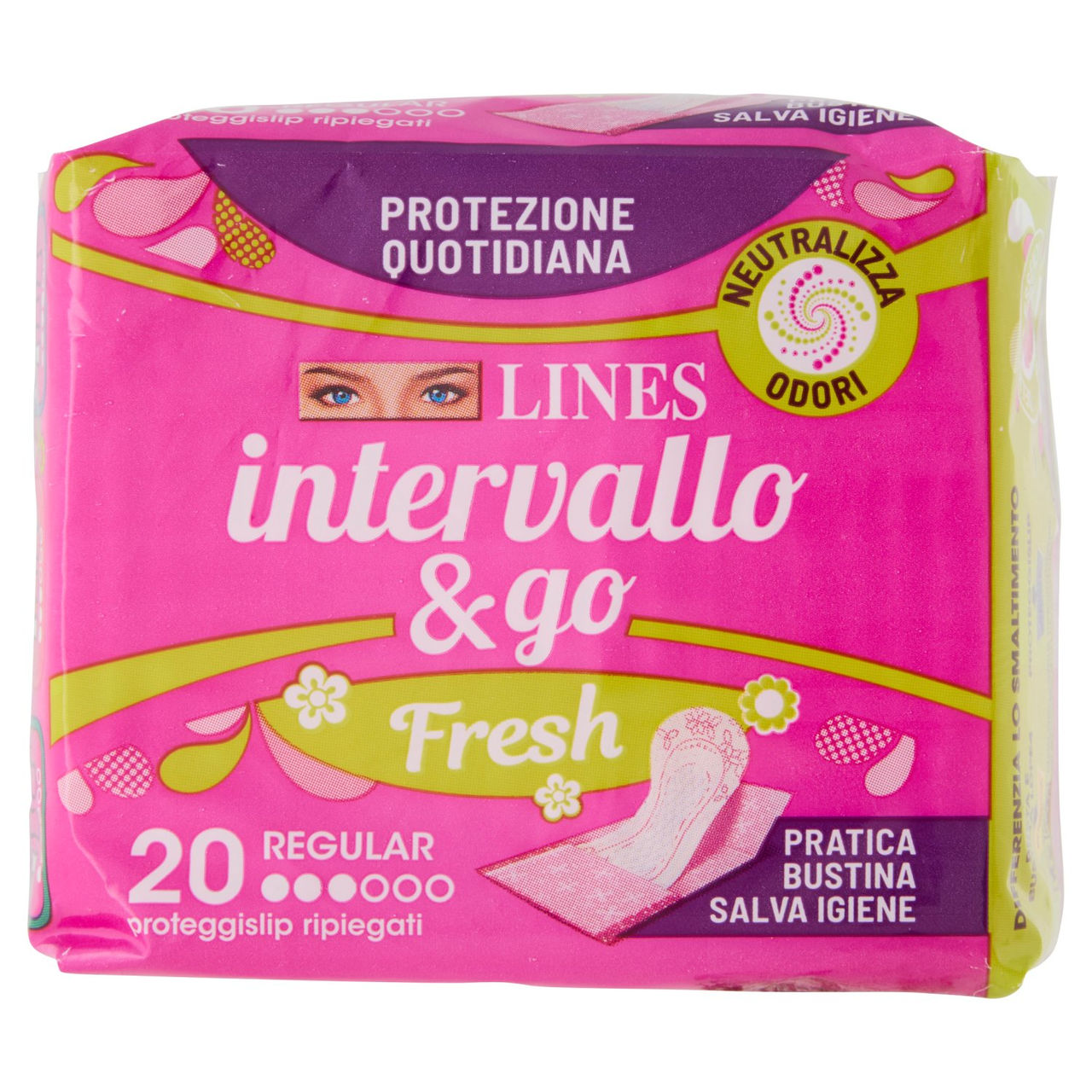 Lines intervallo & go Fresh Regular proteggislip ripiegati 20 pz