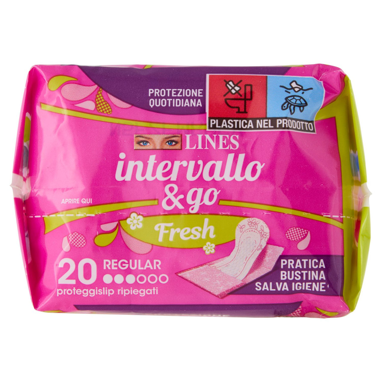 Lines intervallo & go Fresh Regular proteggislip ripiegati 20 pz