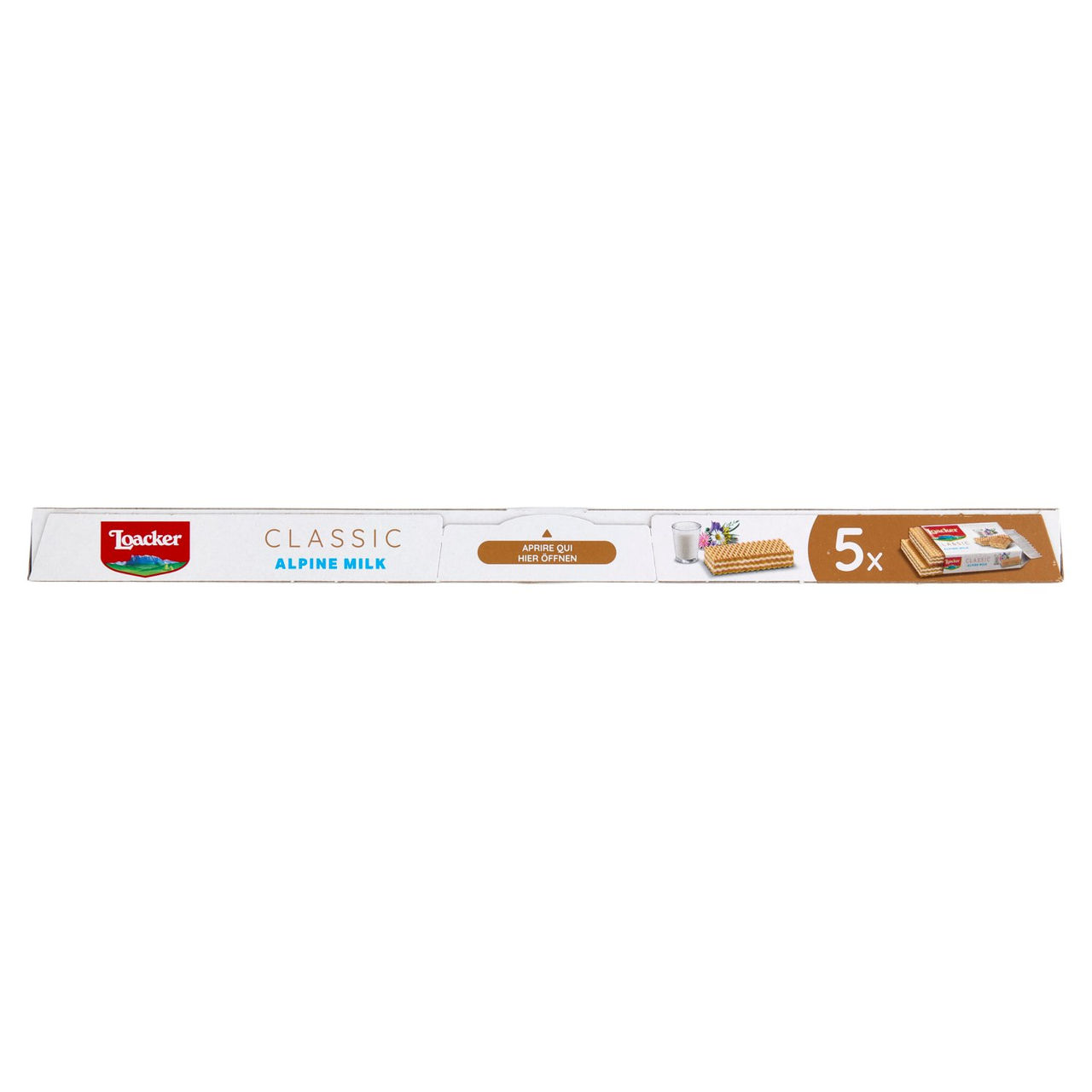 Loacker Classic Alpine Milk Wafer con crema al Latte Alpino non OGM Wafers 45gx5