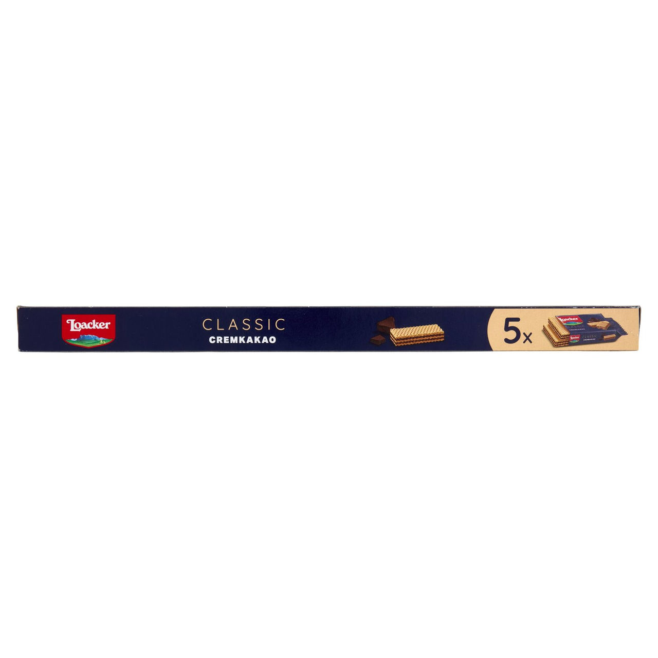 Loacker Classic Cremkakao Wafer con crema al Cioccolato e Cacao Nobile dell'Ecuador Wafers 45gx5