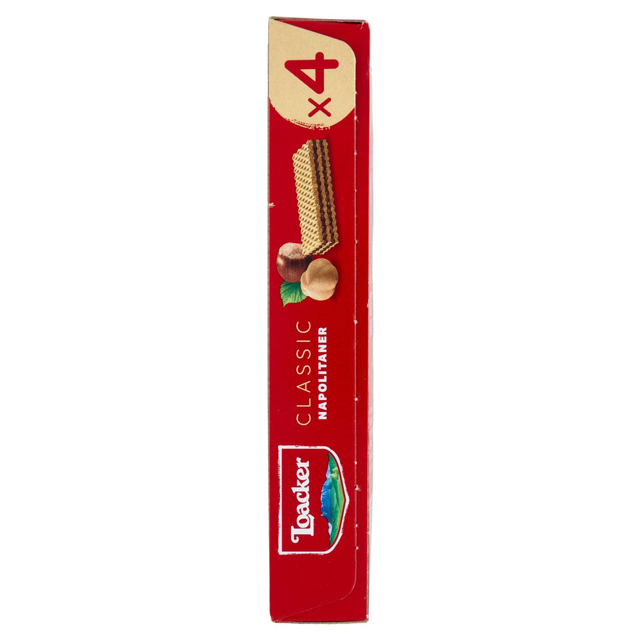 Loacker Classic Napolitaner Wafer con crema alle Nocciole 100% Italiane Wafers 45gx4
