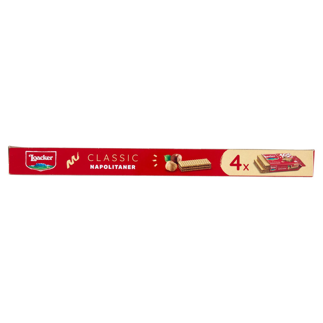 Loacker Classic Napolitaner Wafer con crema alle Nocciole 100% Italiane Wafers 45gx4