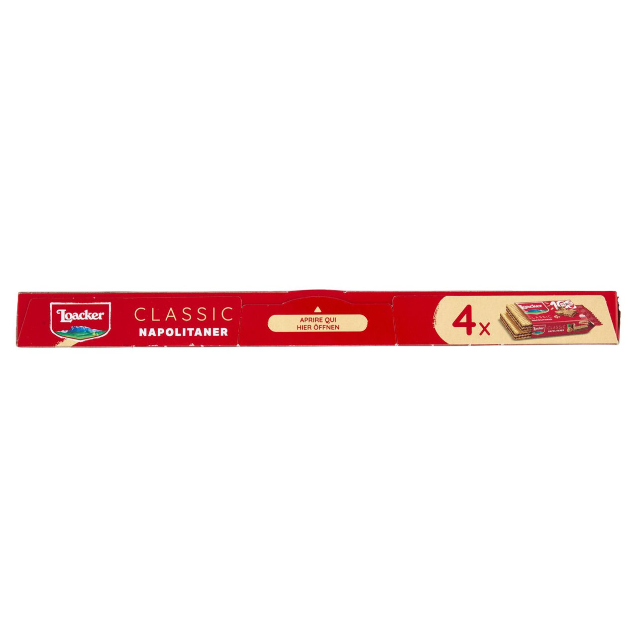Loacker Classic Napolitaner Wafer con crema alle Nocciole 100% Italiane Wafers 45gx4