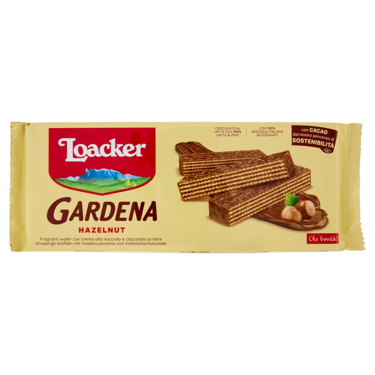 Loacker Gardena Hazelnut Wafer ricoperti di Cioccolato al Latte con crema alla Nocciola Wafers 200g