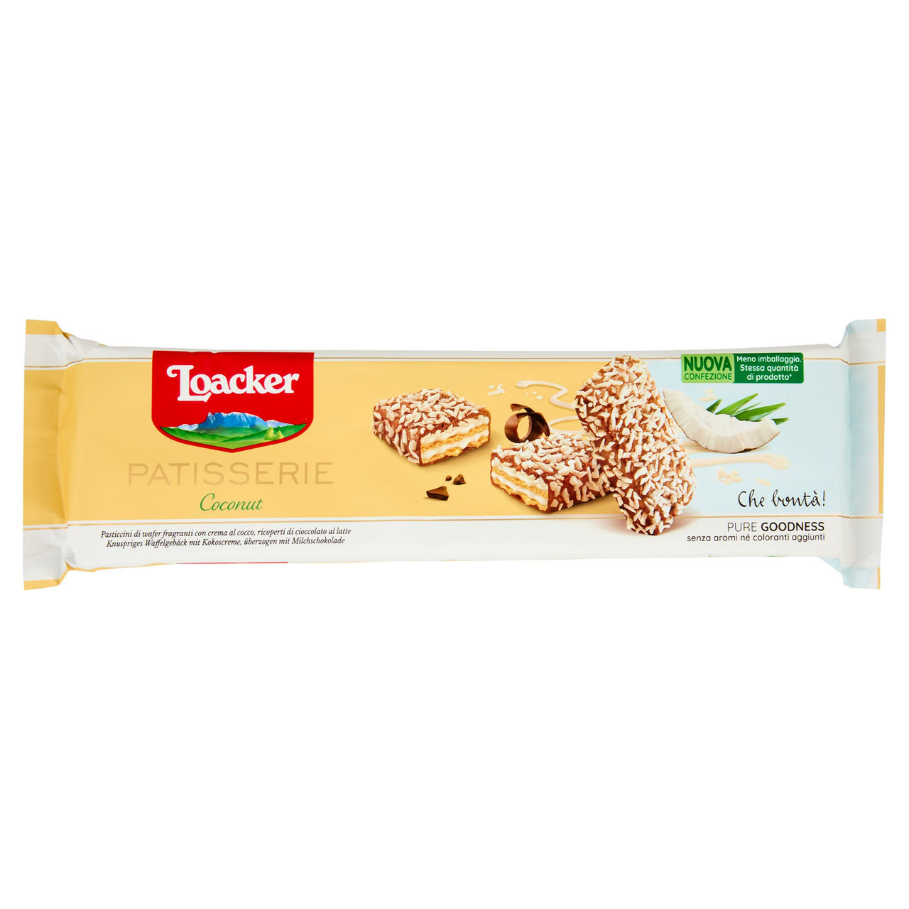 Loacker Patisserie Coconut Wafer con crema al Cocco ricoperti di Cioccolato Latte Wafers 100g