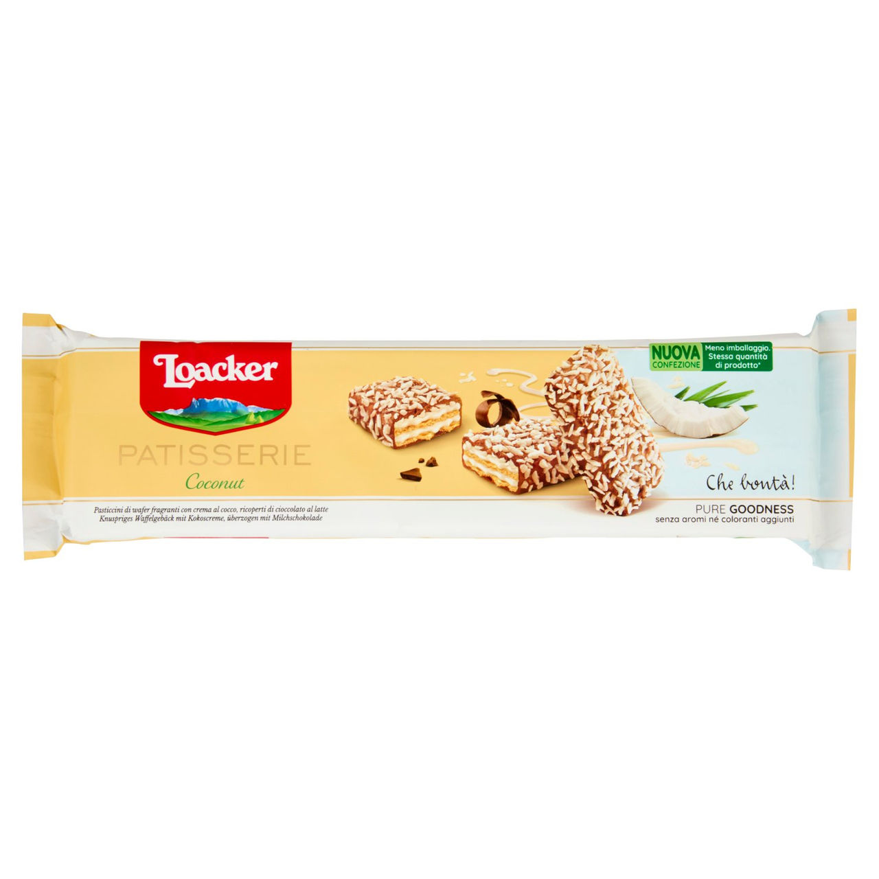 Loacker Patisserie Coconut Wafer con crema al Cocco ricoperti di Cioccolato Latte Wafers 100g