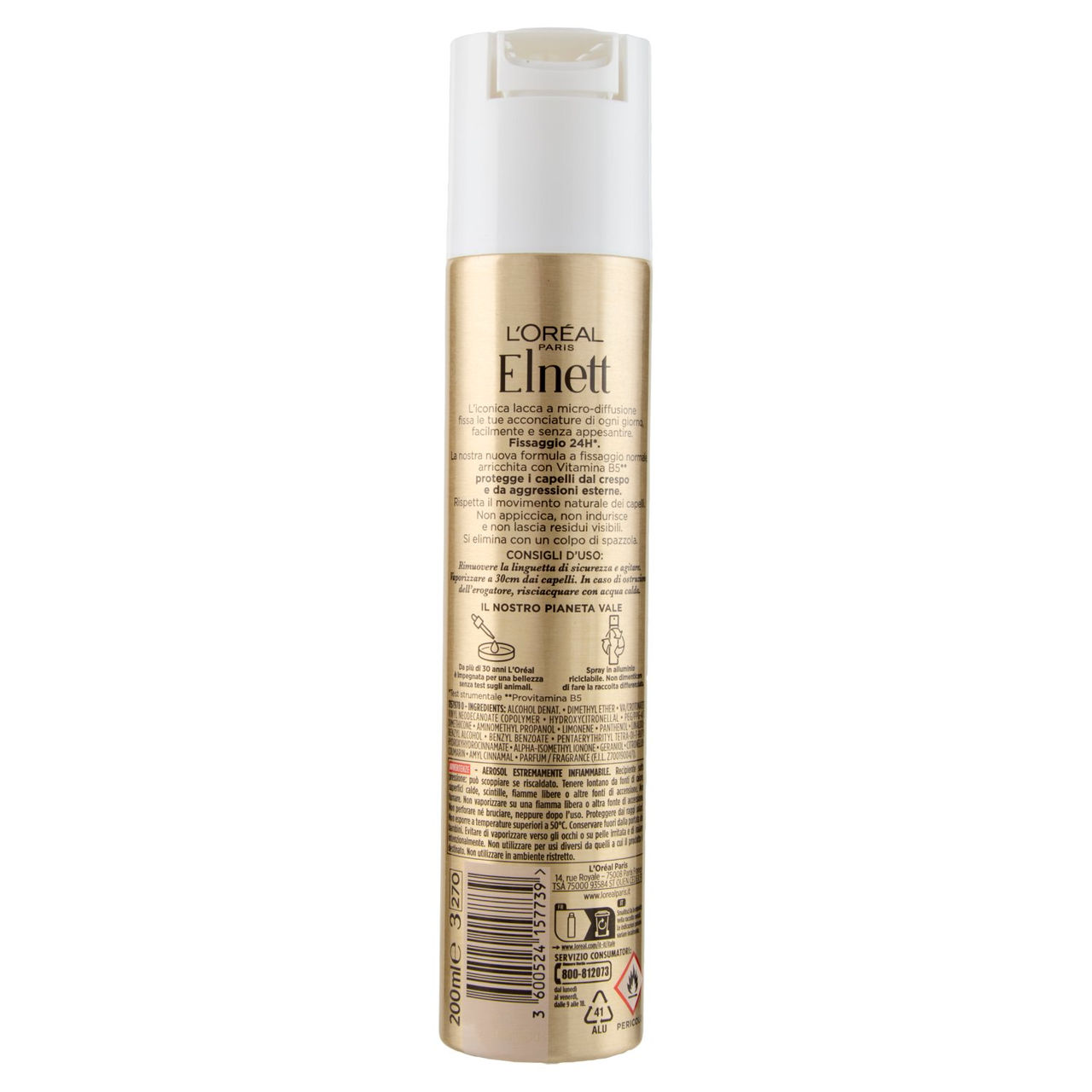 L'Oréal Paris Elnett Lacca Micro-Diffusione Fissaggio Normale, 200 ml
