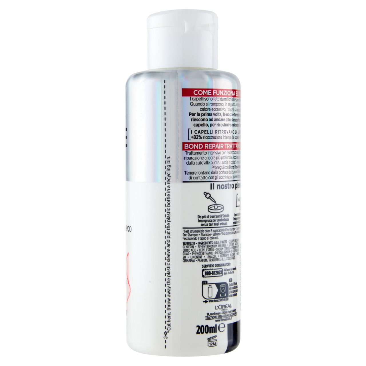 L'Oréal Paris Elvive Bond Repair Pre-Shampoo Con Acido Citrico Per Capelli Danneggiati, 200 ml
