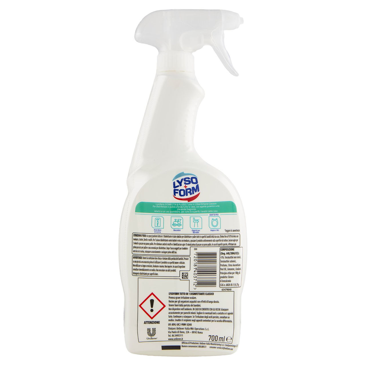 Lysoform Disinfetta & Pulisce Tutto in 1 Classico 700 ml