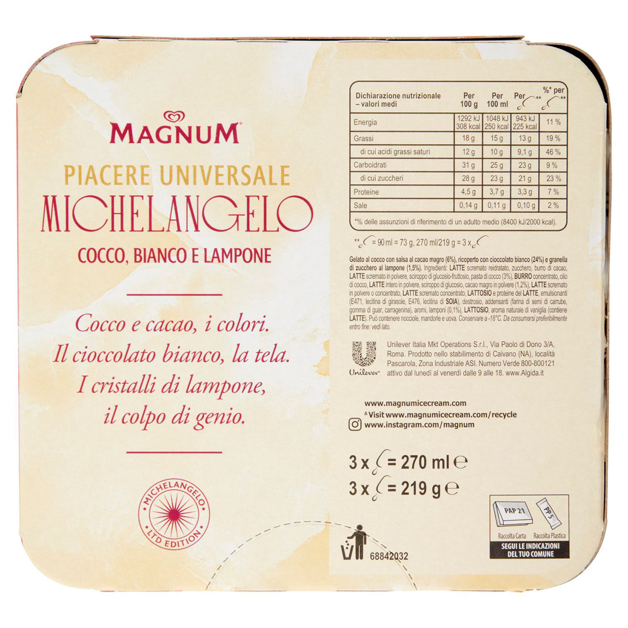 Magnum Michelangelo 3 x 73 g