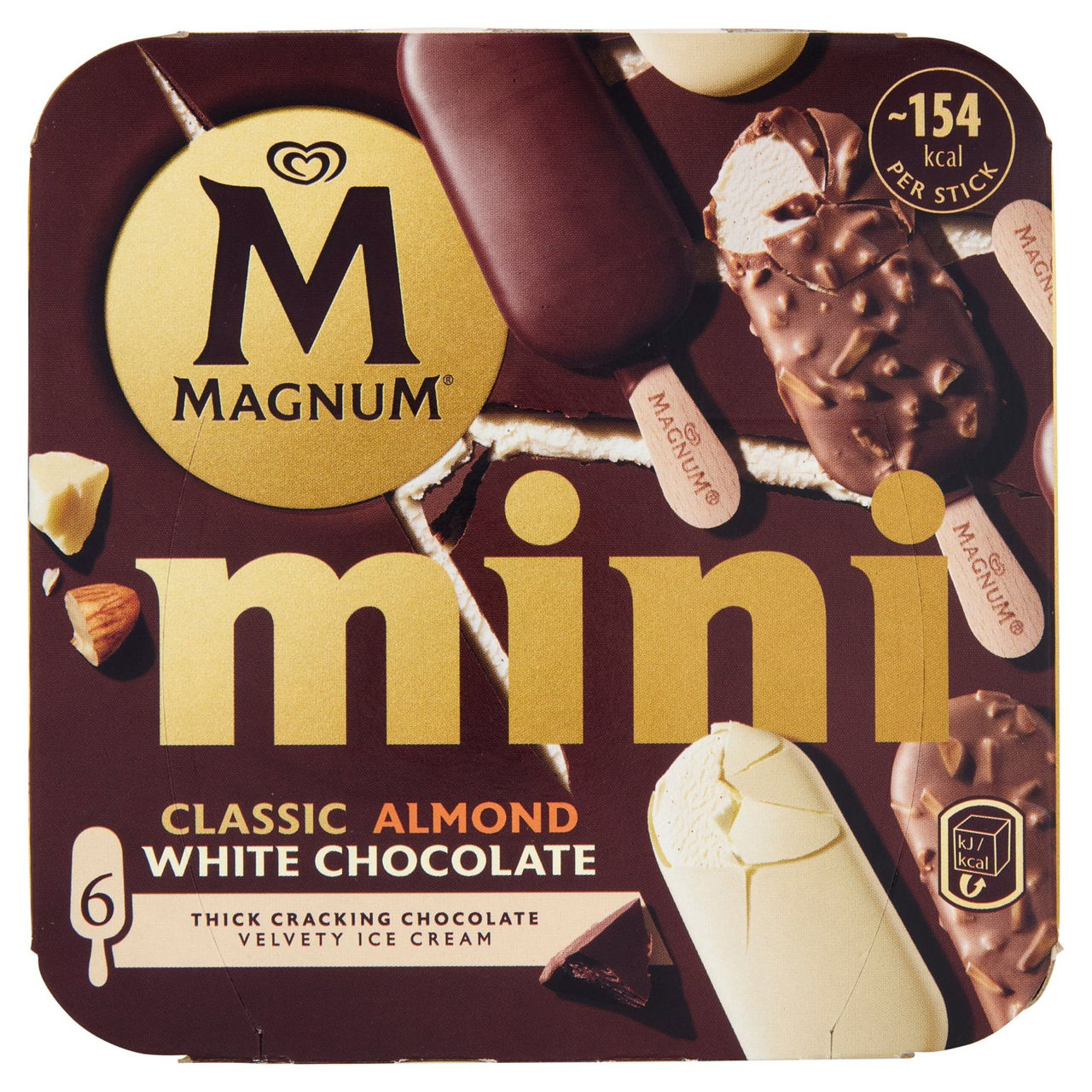 Magnum mini Classic, Almond, White Chocolate 6 Gelati 254,2 g