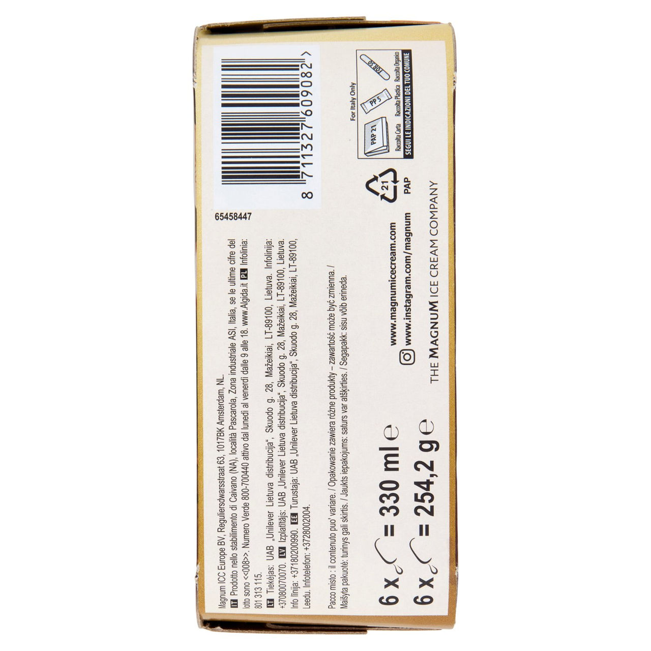 Magnum mini Classic, Almond, White Chocolate 6 Gelati 254,2 g