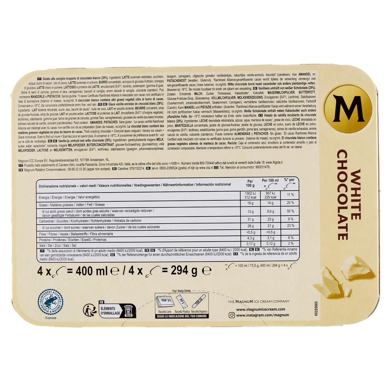 Magnum White Chocolate 4 x 73,5 g