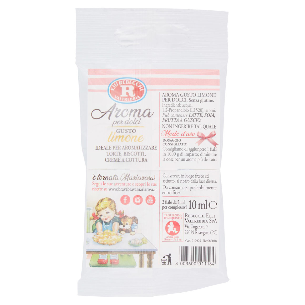 Mariarosa Aroma per dolci Gusto limone 2 x 5 ml