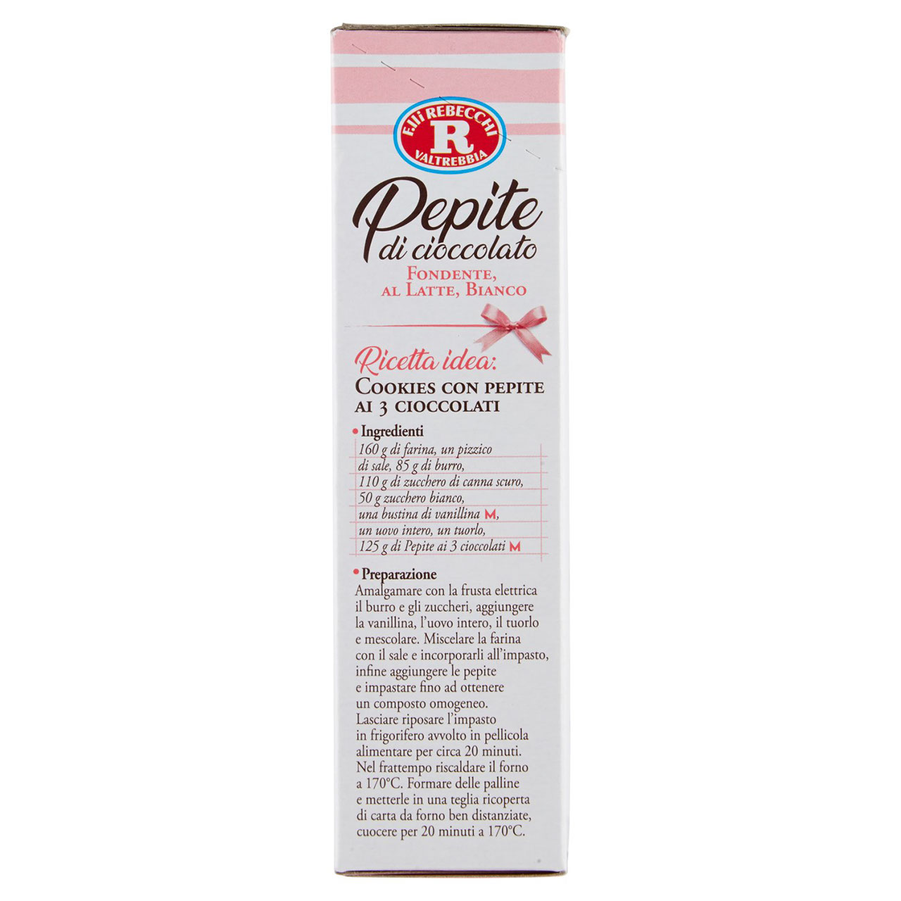 Mariarosa Pepite di cioccolato Fondente, al Latte, Bianco 3 Buste 125 g