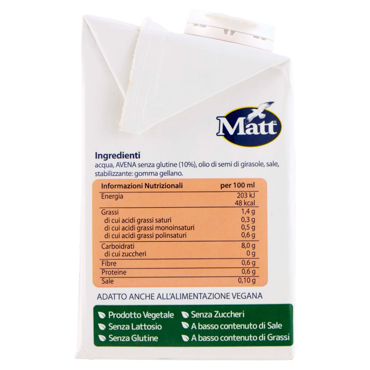 Matt Avena Senza Glutine Zero Zuccheri 500 ml