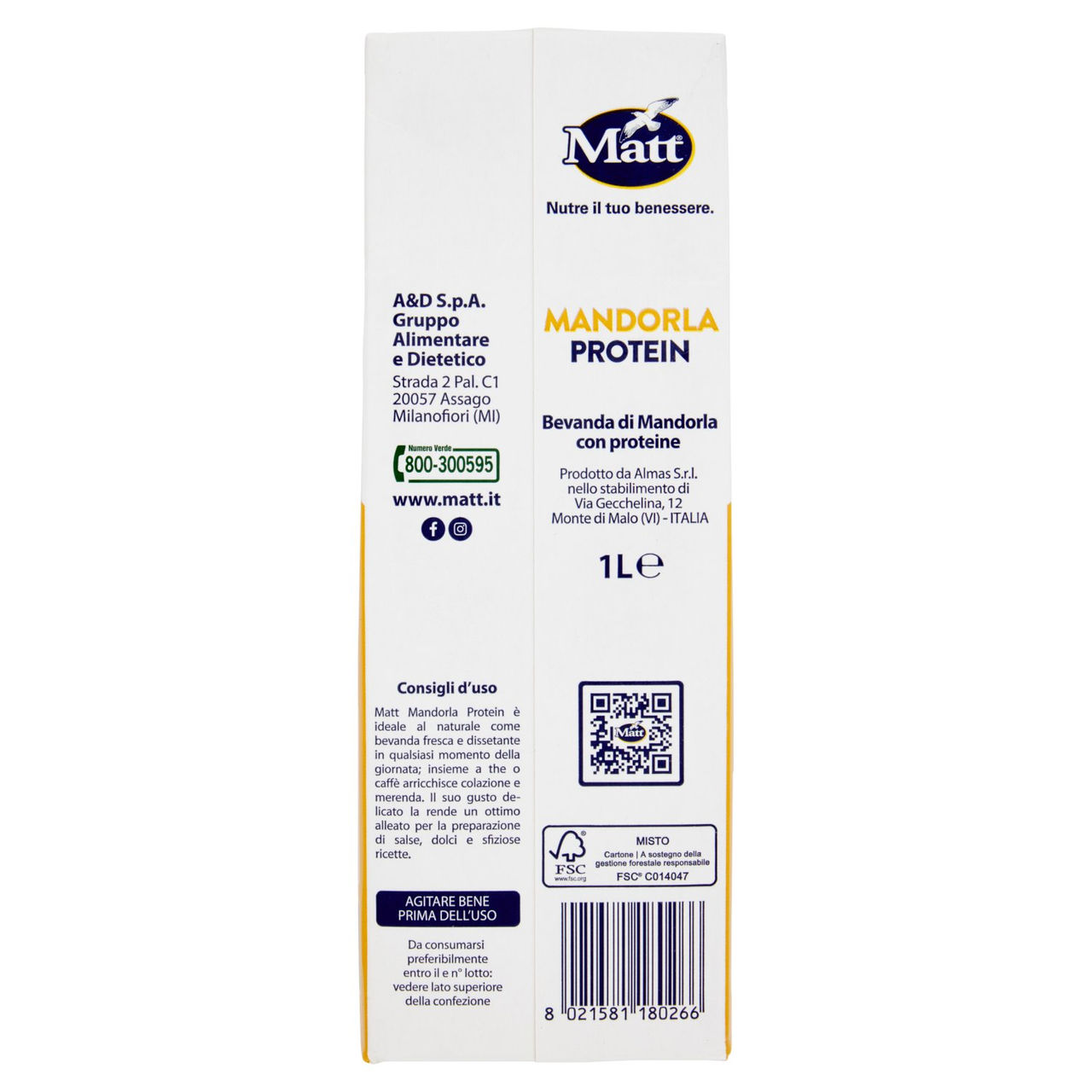 Matt Mandorla Protein Barista 1 L