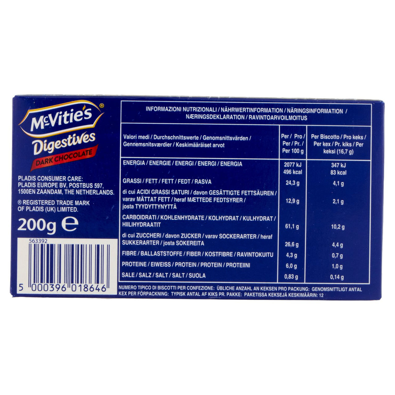 McVitie's Digestives Dark Chocolate 200 g