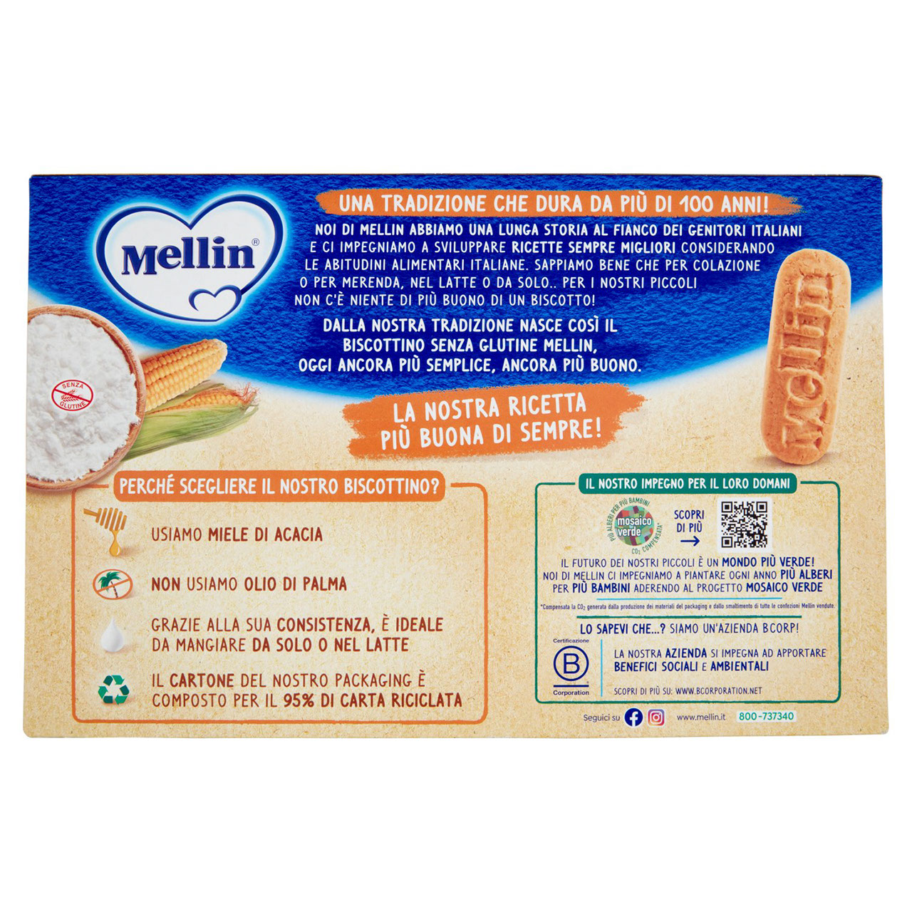 Mellin Biscottino Senza Glutine 2 x 250 g