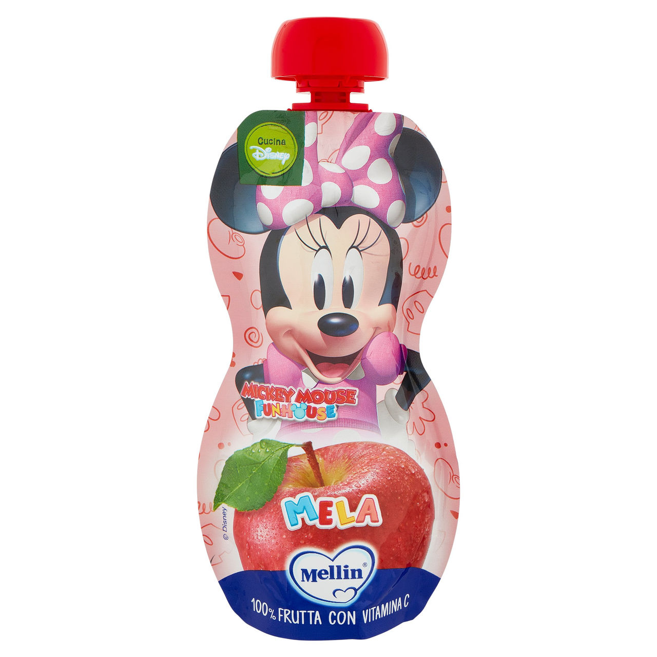 MELLIN Disney Minnie Merenda di Frutta 100% con VitC, Mela, dal 9° mese, 110g