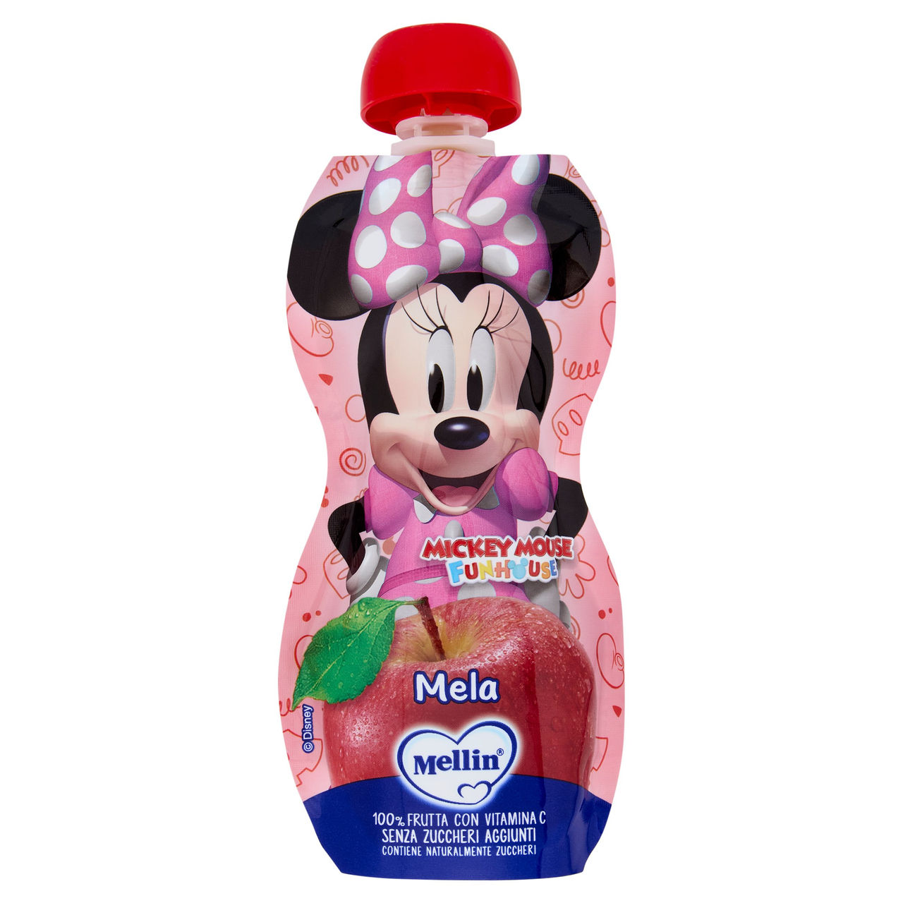 MELLIN Disney Minnie Merenda di Frutta 100% con VitC, Mela, dal 9° mese, 110g