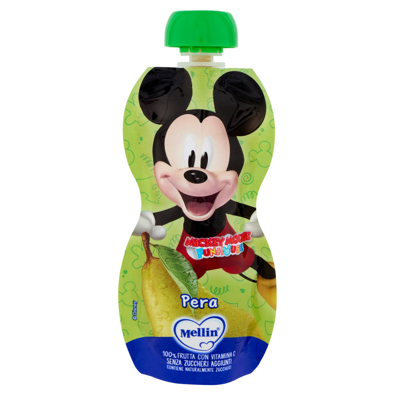 MELLIN Disney Topolino Merenda di Frutta 100% con VitC, Pera, dal 9° mese, 110g