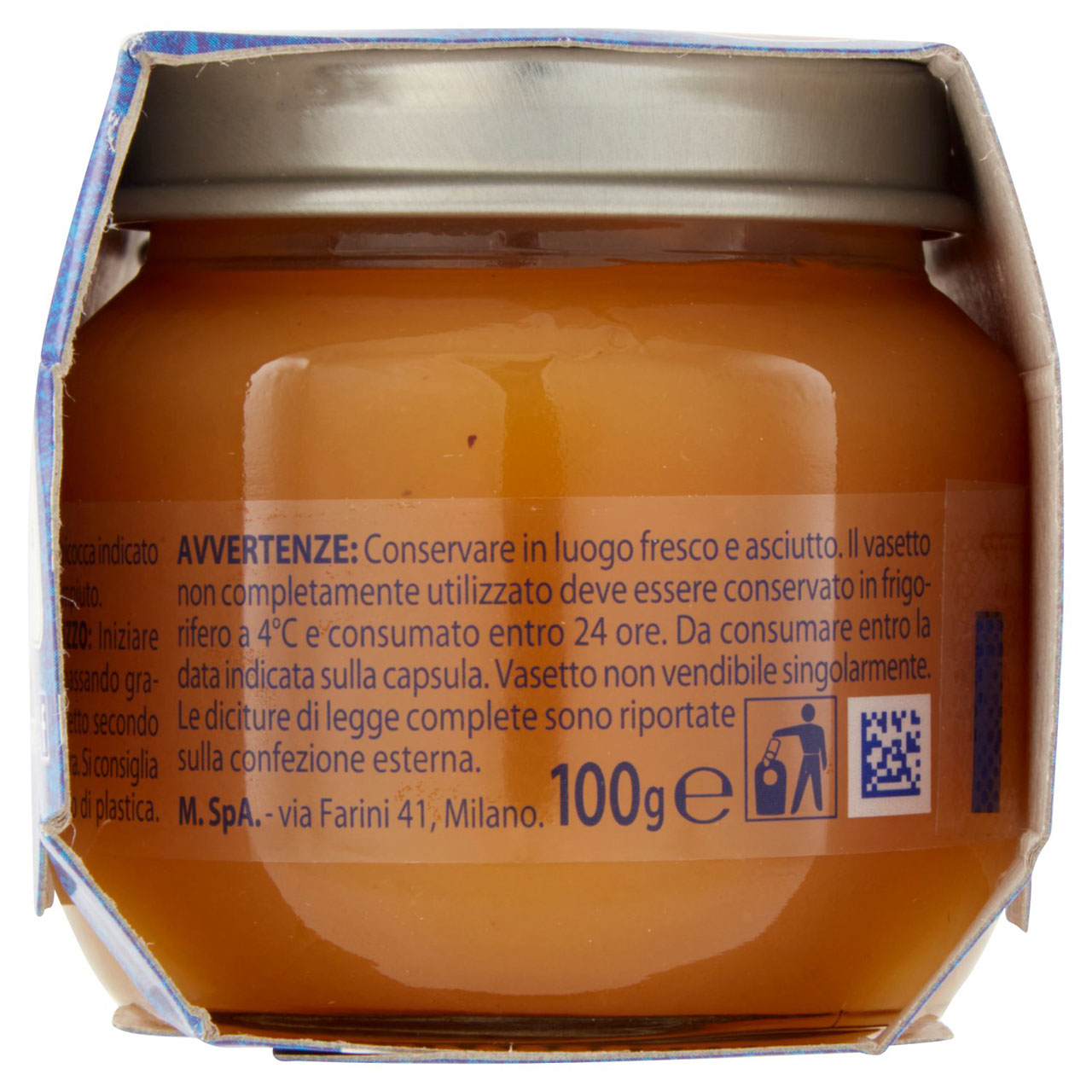 Mellin Mela Albicocca 100% Naturale Omogeneizzato 2 x 100 g