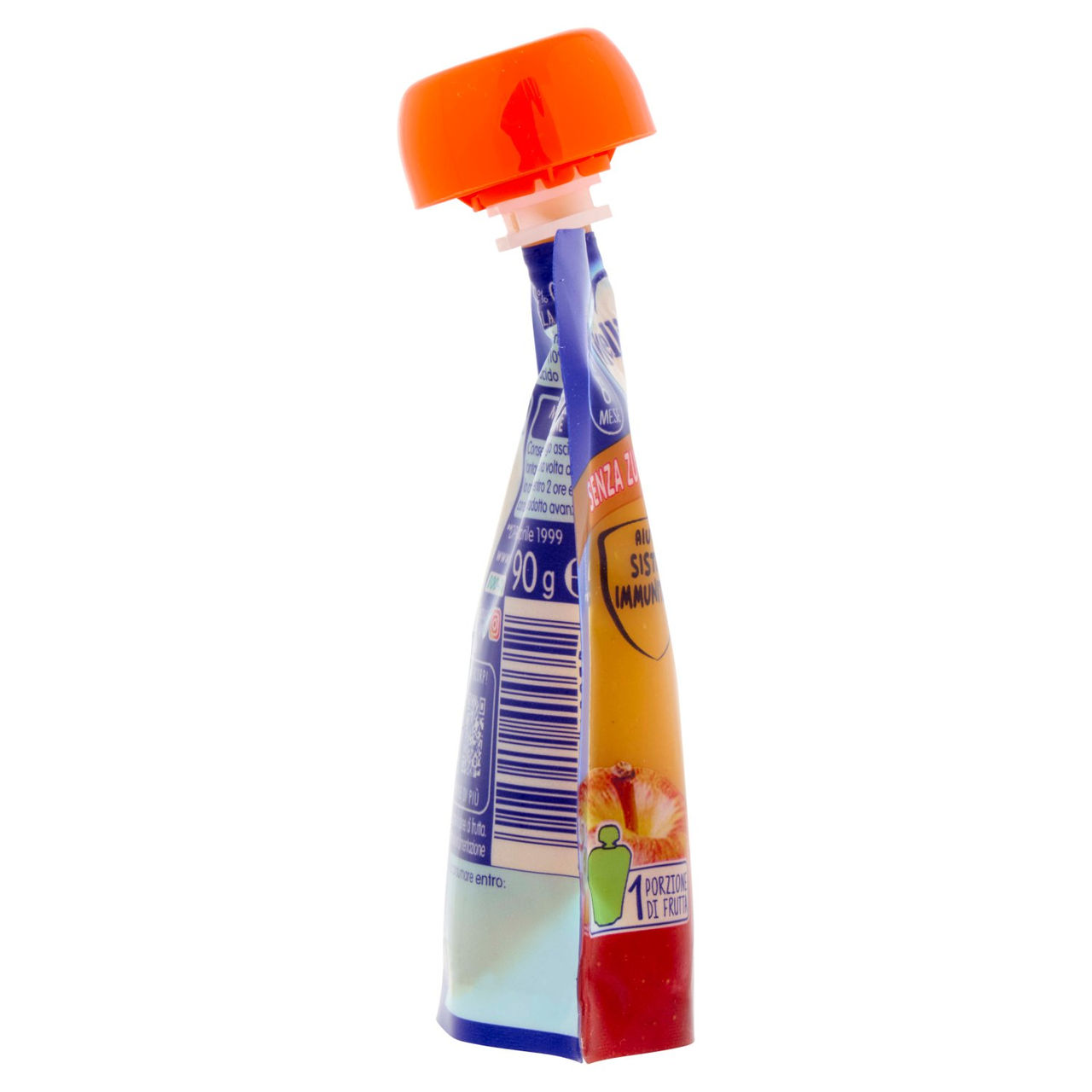 MELLIN Merenda di Frutta 100% con Carota, Arancia e Mango, a partire dal 6° mese, Pouch 90 g