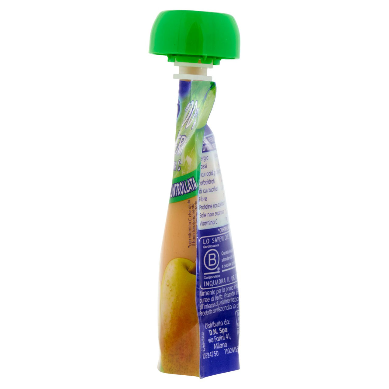 MELLIN Merenda di Frutta 100% con Vitamina C, Pera, a partire dal 6° mese, Pouch 90 g