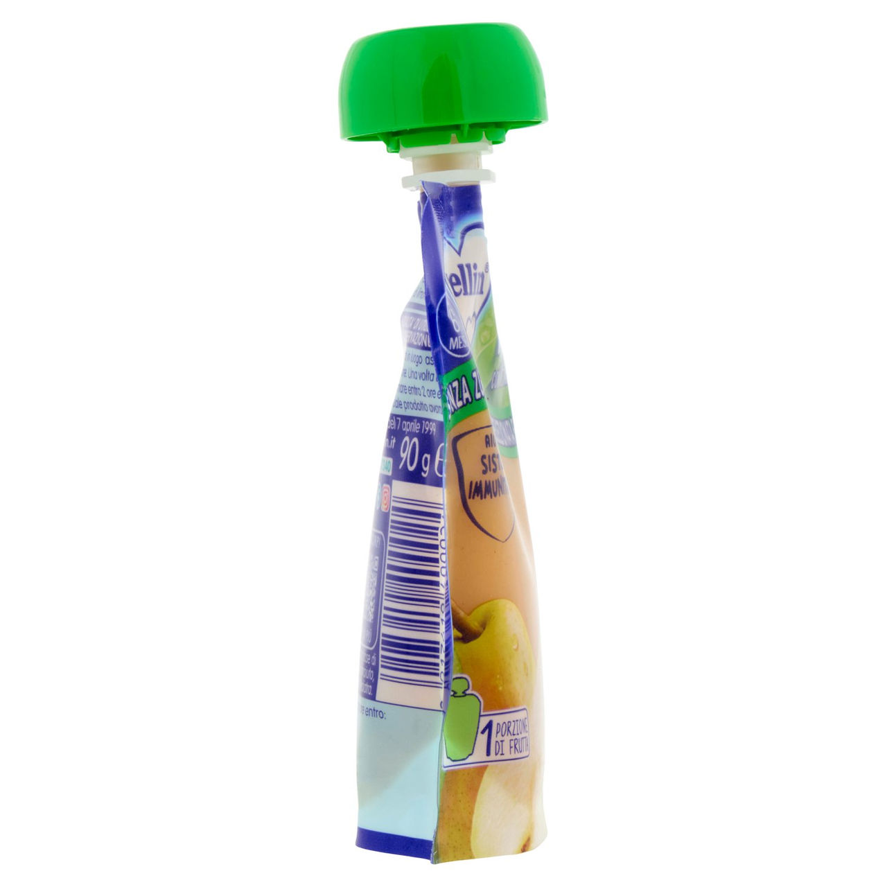 MELLIN Merenda di Frutta 100% con Vitamina C, Pera, a partire dal 6° mese, Pouch 90 g