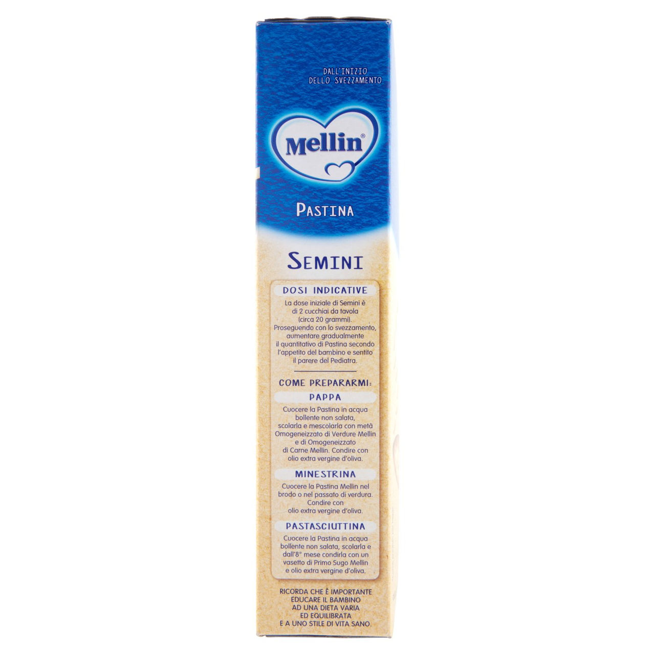 MELLIN Pastina 100% Naturale Semini con farina Grano Tenero 320 g