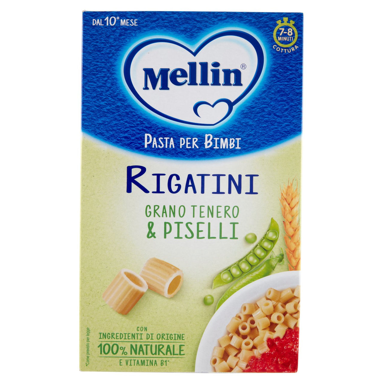 MELLIN Pastina Rigatini con Grano Tenero e Piselli 280 g