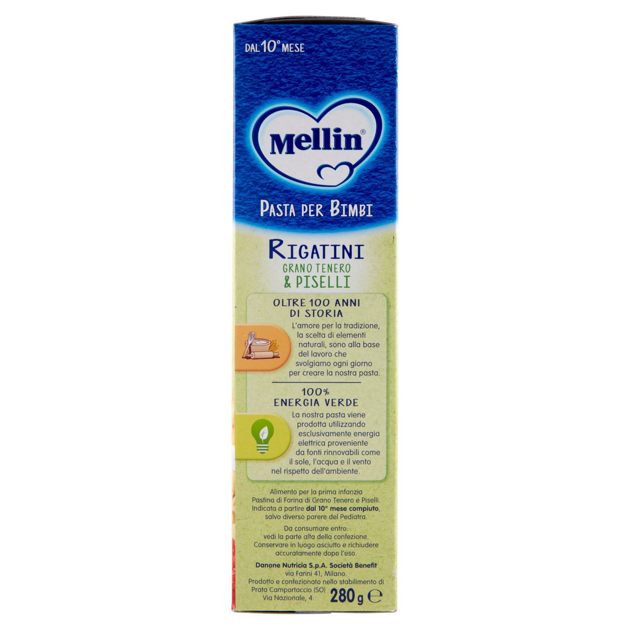 MELLIN Pastina Rigatini con Grano Tenero e Piselli 280 g