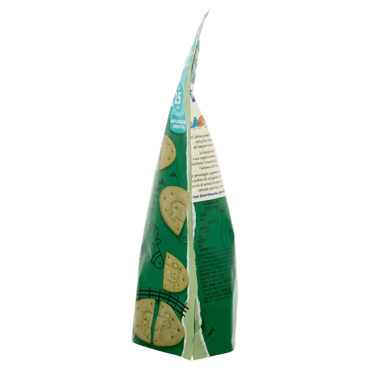 MELLIN Puzzle Crackers, Piselli e Basilico, Senza Sale e Zuccheri, adatto dai 15 mesi, 105g