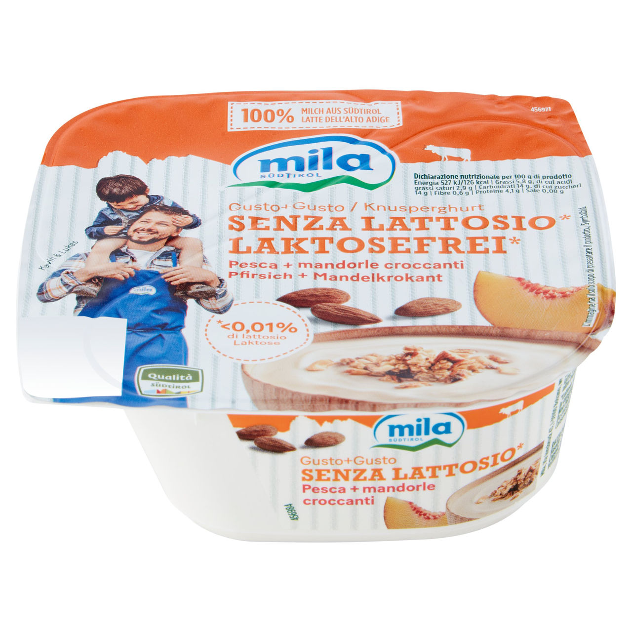 mila Gusto Gusto Senza Lattosio* Pesca   mandorle croccanti 150 g