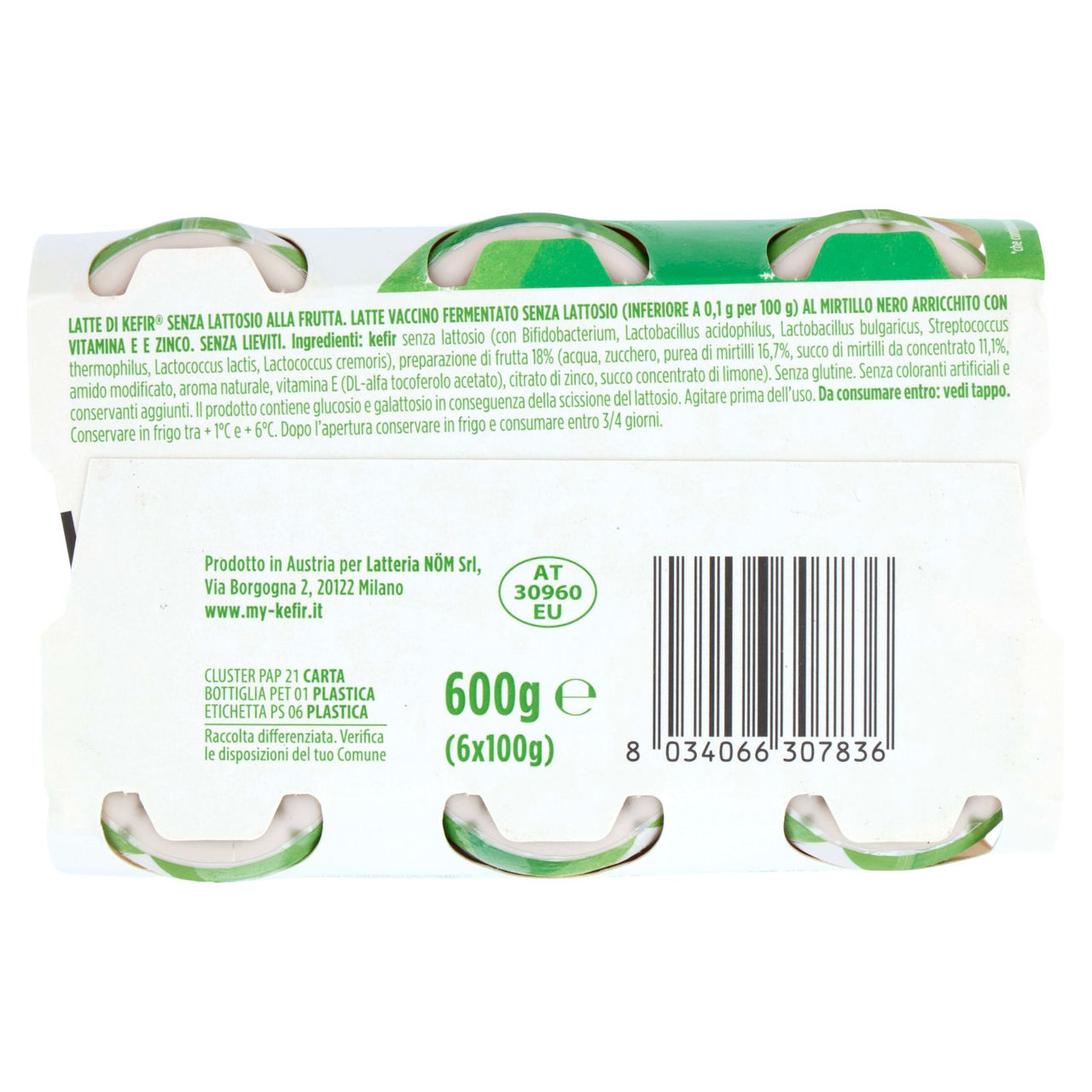 Milk Kefir Plus Antiossidante Mirtillo nero 6 x 100 g