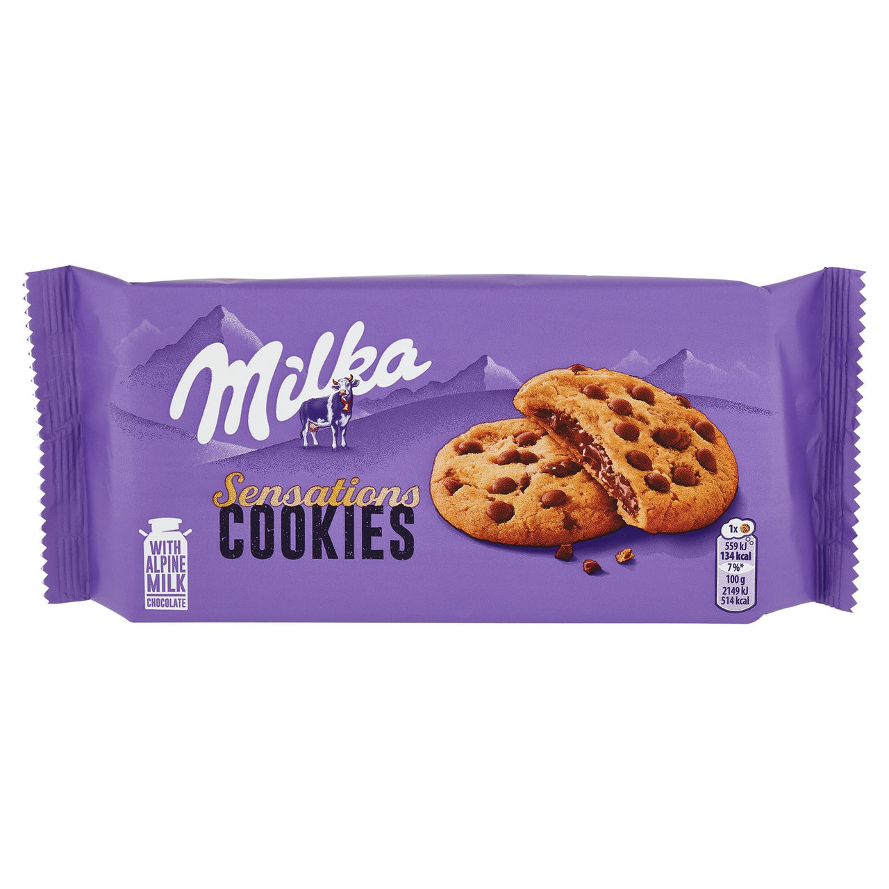Milka Cookies Sensation, cookies ripieni di cioccolato al latte Milka - 156g