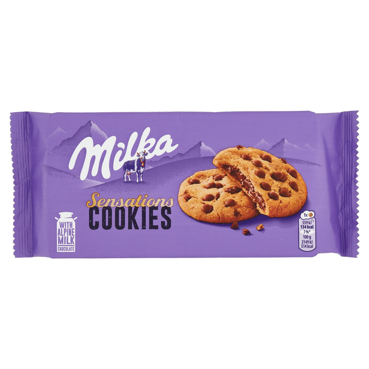 Milka Cookies Sensation, cookies ripieni di cioccolato al latte Milka - 156g