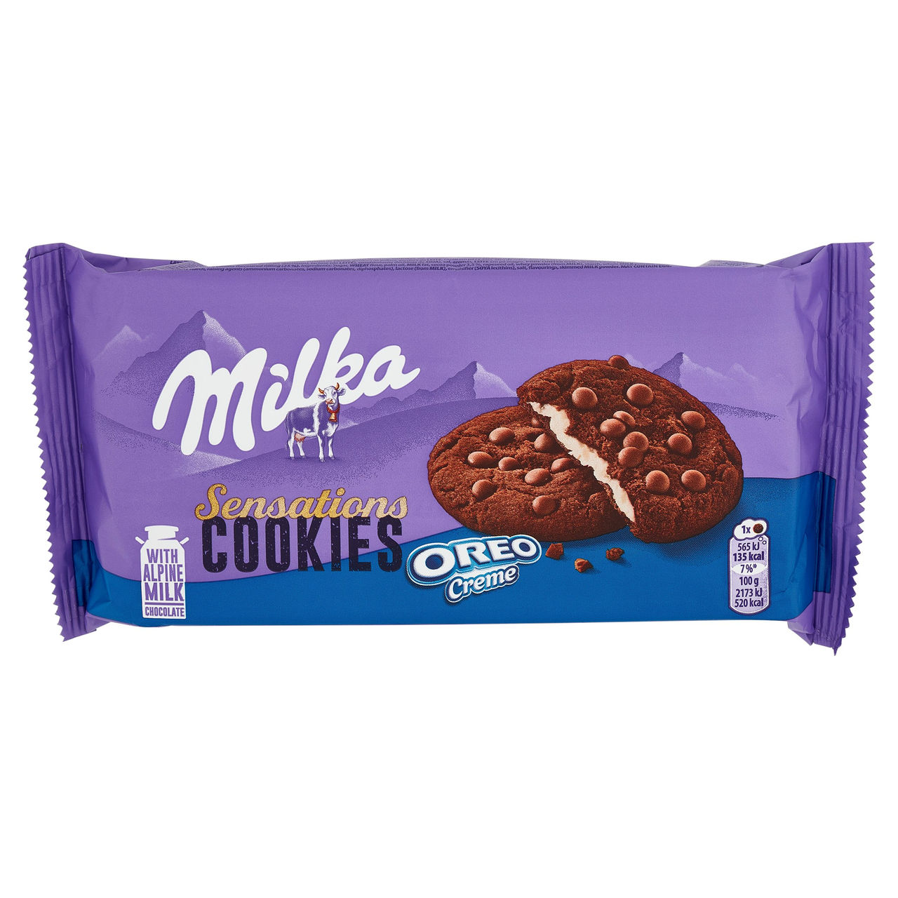 Milka Cookies Sensation Oreo, cookies ripieni di crema Oreo - 156g