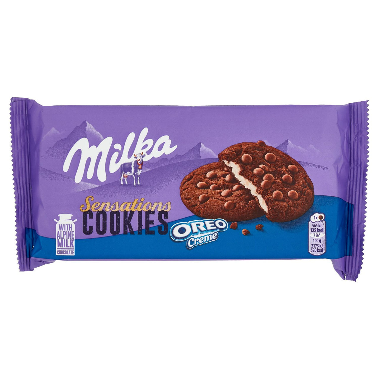 Milka Cookies Sensation Oreo, cookies ripieni di crema Oreo - 156g